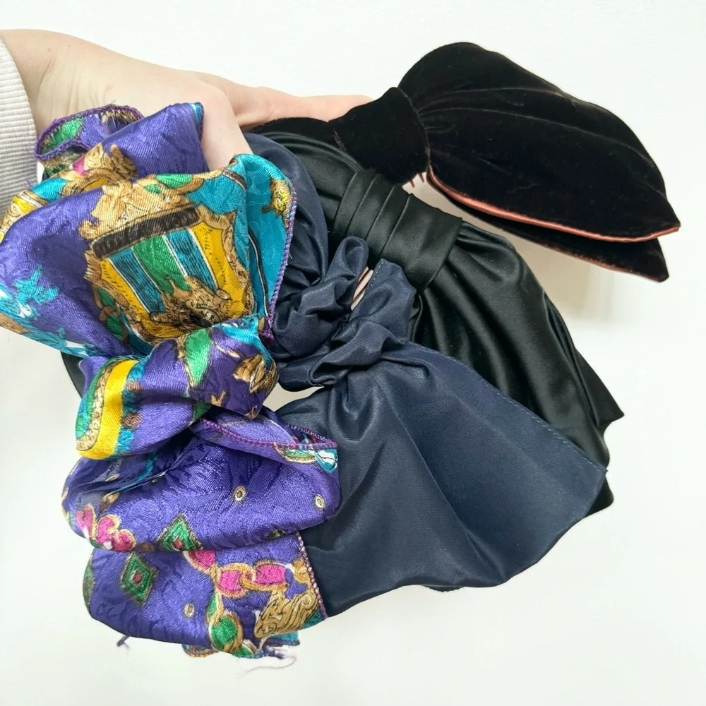 Lot of 4 Vintage 80’s giant hair bows